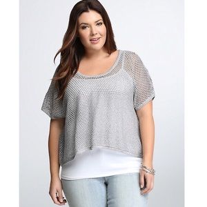 Torrid Sz 2 Open Stitched Cropped Pullover